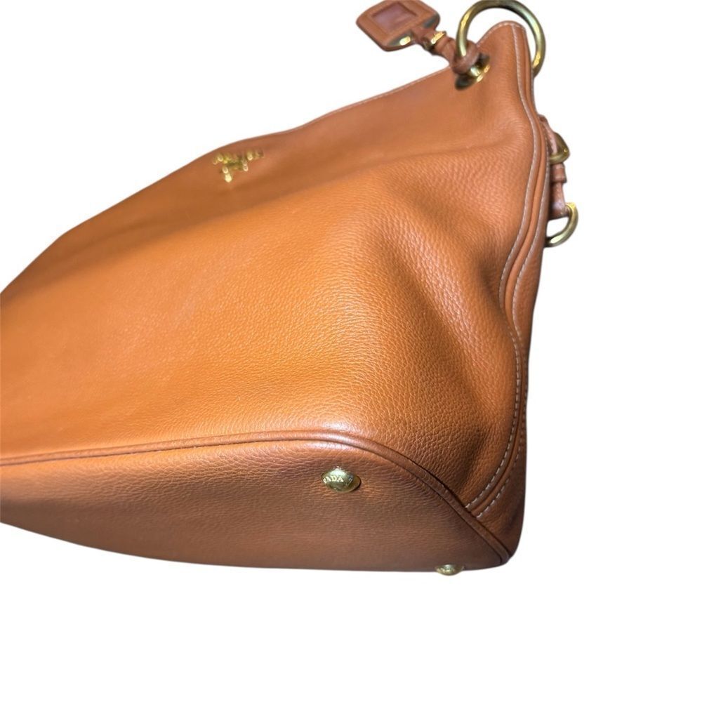 PRADA Tan Brown Vitello Daino Leather Hobo Bag - Picture 10 of 14